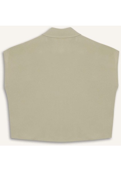 Kız Çocuk Crop Önden Bağlamalı Pamuklu Kısa Kollu Gömlek D7646A825SM