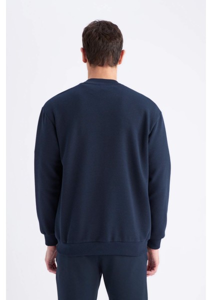 Relax Fit Kolej Yaka Dokulu Bomber Hırka D7930AX25SP