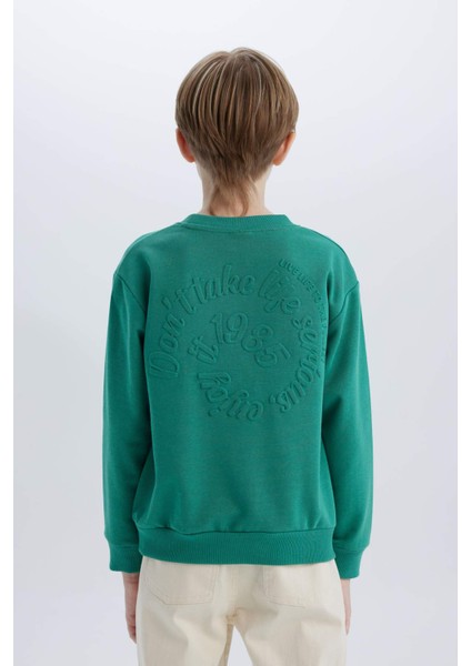 Erkek Çocuk Bisiklet Yaka Sırt Baskılı Sweatshirt D7711A825SP