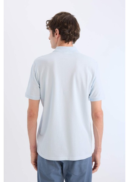 %100 Pamuk Regular Fit Polo Yaka Kısa Kollu Basic Düz Pike Kumaş Tişört C1293AX25SP