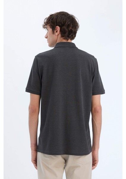 %100 Pamuk Regular Fit Polo Yaka Kısa Kollu Basic Düz Pike Kumaş Tişört C1293AX25SP