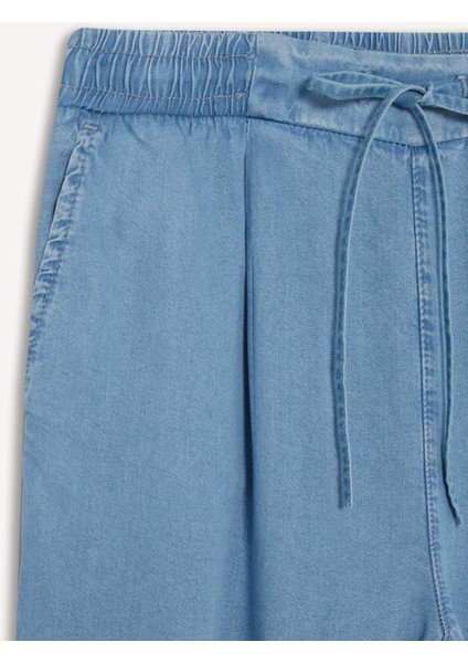 Pull On Carrot Fit Yüksek Bel Bilek Boy Tensel Yıkamalı Pantolon D8237AX25SM