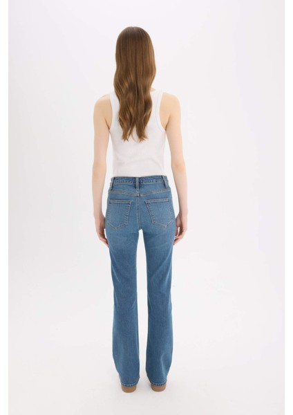Yüksek Bel Geniş Paça Jean Pantolon D7972AX25SP