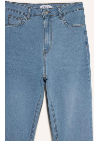 Slim Flare Yüksek Bel Düz Paça Uzun Jean Kar Yıkamalı Pantolon D7973AX25SP