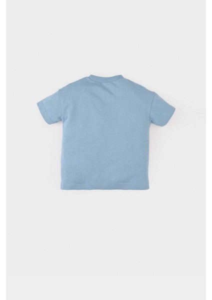 Erkek Bebek Bisiklet Yaka Basic Düz Kısa Kollu Tişört B7005A525SM