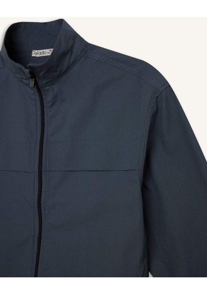 Erkek Çocuk Oversize Geniş Kalıp Yarım Balıkçı Yaka Fermuarlı Paraşüt Bomber Ceket D8537A825SP