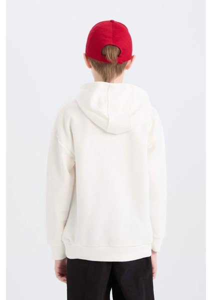 Erkek Çocuk Oversize Geniş Kalıp Kapüşonlu Nakışlı Sweatshirt D8498A825SP