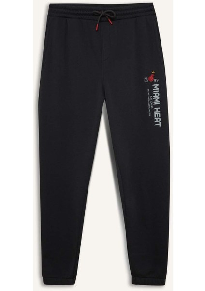 Fit NBA Miami Heat Kalın Jogger Eşofman Altı Standart Fit Beli Bağcıklı Cepli A9841AX24AU
