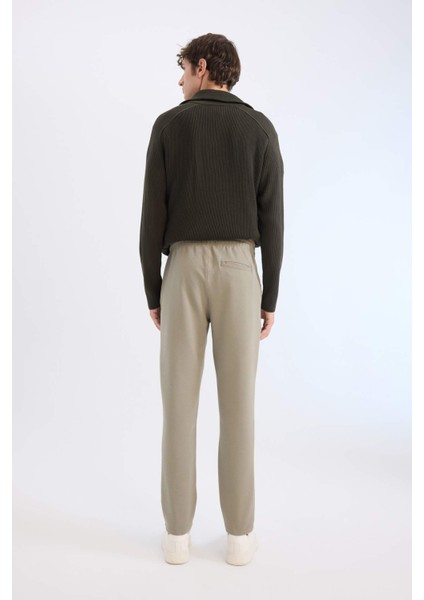 Jogger Pantolon Esnek Basic Düz Beli Bağcıklı Cepli Düz Paça C6022AX25SP