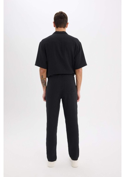 %100 Pamuk Relax Fit Rahat Kesim Yazlık Müslin Kısa Paça Pamuklu Jogger Pantolon D6144AX25SM