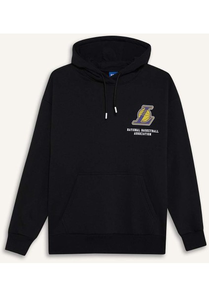 fit Nba Los Angeles Lakers Oversize Geniş Kalıp Kapüşonlu Kalın Sweatshirt Kumaşı SWEATSHIRT D8489AX25SP