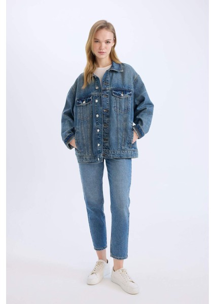 Oversize Geniş Kalıp Jean Ceket D8664AX25SP