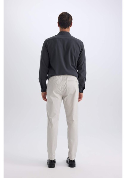 %100 Pamuk Yazlık Jogger Chino Pantolon Beli Bağcıklı Cepli Düz Paça Z9933AZ25SP