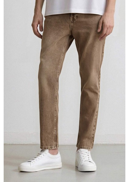 %100 Pamuk 90's Slim Fit Dar Kalıp Normal Bel Dar Paça Yıkamalı Jean Pantolon D8758AX24AU