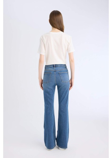 Mia Yüksek Bel Geniş Paça Jean Pantolon D6640AX25SP