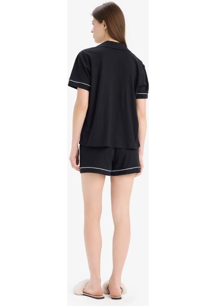 Pijama Takımı Kısa Kollu Üst Şort Alt-Fall in Love B8679AX25SP