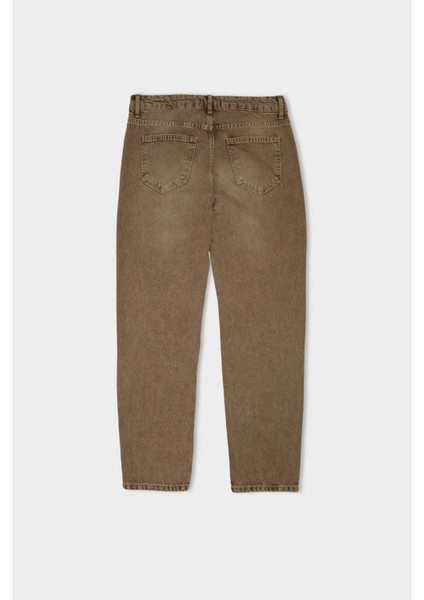 %100 Pamuk 90's Slim Fit Dar Kalıp Normal Bel Dar Paça Yıkamalı Jean Pantolon D8758AX24AU