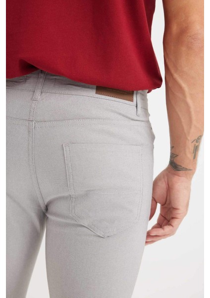 Yazlık Chino Kanvas Dokulu Pantolon Slim Fit Dar Kesim Cepli Dar Paça T1055AZ25SP