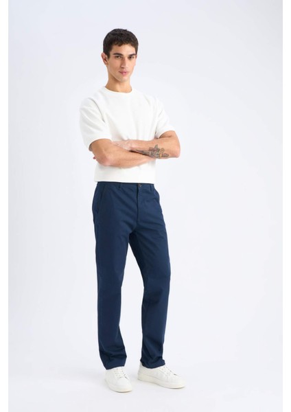 Regular Fit Normal Kesim Yazlık Düz Paça Chino Kanvas Pantolon D7349AX25SP