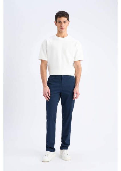 Regular Fit Normal Kesim Yazlık Düz Paça Chino Kanvas Pantolon D7349AX25SP