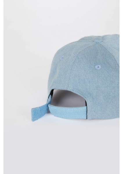 Erkek Bebek Nakışlı Jean Cap Şapka D8379A525SM