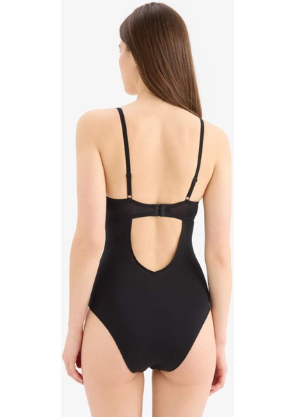 Yarım Dolgulu Dantel Detaylı Bodysuit-Fall in Love D8168AX25SP