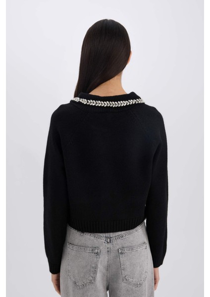 Regular Fit Gömlek Yaka Düğmeli Triko Hırka D6941AX24WN