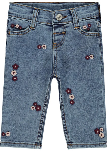 Kız Bebek Pantolon 6-18 Ay Orta Mavi