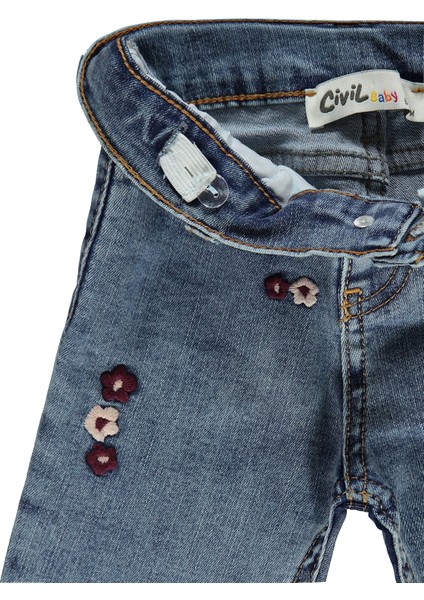 Kız Bebek Pantolon 6-18 Ay Orta Mavi modelleri