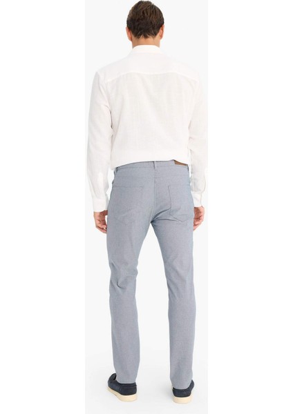 Yazlık Chino Kanvas Dokulu Pantolon Slim Fit Dar Kesim Cepli Dar Paça T1055AZ25SP