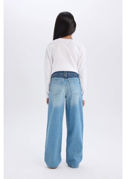 Kız Çocuk Wide Leg Geniş Paça Jean Pantolon D9157A825SP