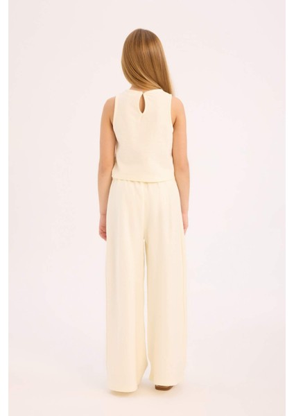 Kız Çocuk 2'li Takım Kolsuz Bluz Geniş Bol Paça Pantolon D9487A825SM