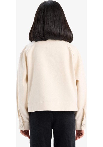 Kız Çocuk Crop Pamuklu Uzun Kollu Gömlek Ceket D9147A825SP