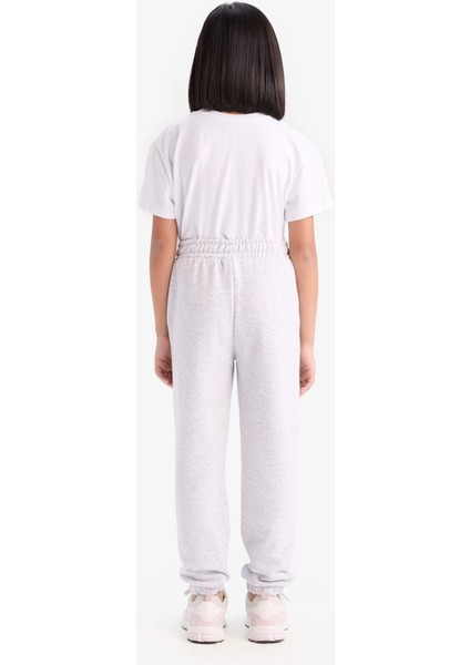 Kız Çocuk Beli Paçası Lastikli Baskılı Jogger Eşofman Altı D9688A825SP