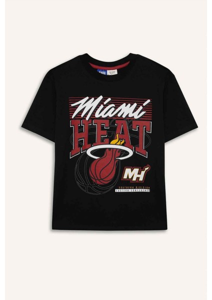 Erkek Çocuk NBA Miami Heat Bisiklet Yaka Kısa Kollu Tişört D9546A825SM