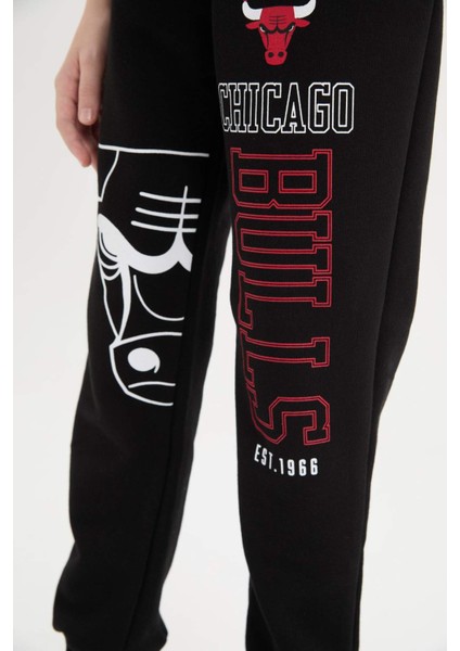Erkek Çocuk NBA Chicago Bulls Beli Paçası Lastikli Cepli Eşofman Altı D9557A825SP