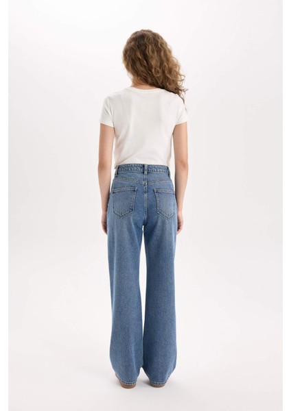90's Wide Leg Yüksek Bel Geniş Paça Uzun Jean Pantolon D7961AX25SP