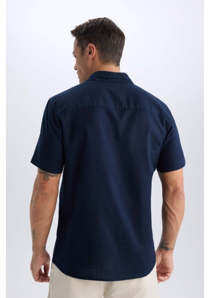 %100 Pamuk Regular Fit Polo Yaka Kısa Kollu Gömlek D6105AX25SP