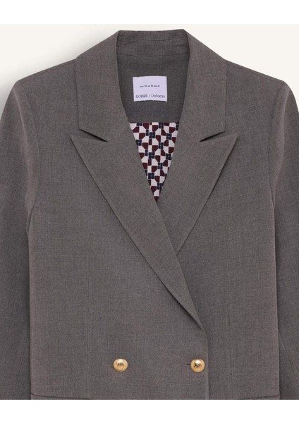 Sorbe x DeFacto Kruvaze Yaka Basic Düz Düğmeli Blazer Ceket D9922Ax24AU