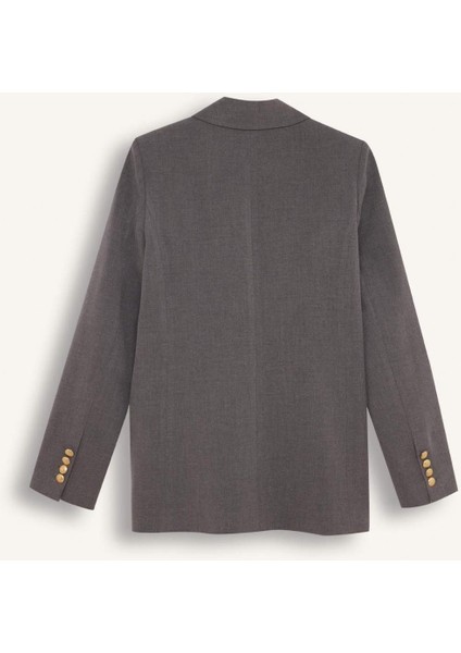 Sorbe x DeFacto Kruvaze Yaka Basic Düz Düğmeli Blazer Ceket D9922Ax24AU