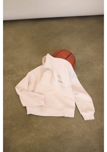 Fit NBA Chicago Bulls Yarım Fermuarlı Sweatshirt D6123AX25SP