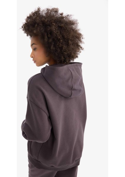 Fit NBA Brooklyn Nets Oversize Geniş Kalıp Kapüşonlu Kalın Sporcu Sweatshirt