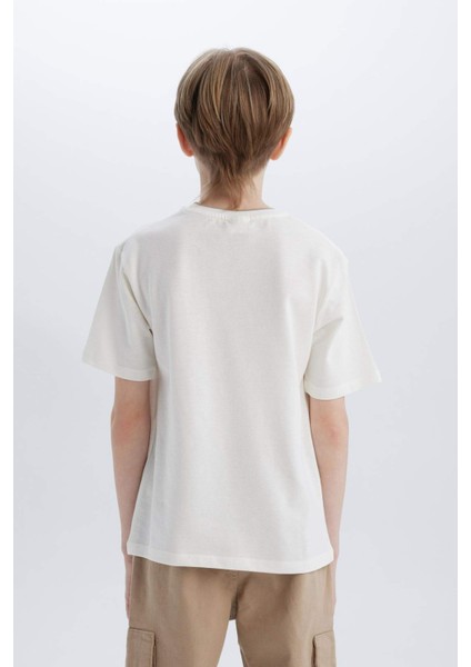 Erkek Çocuk Bisiklet Yaka Baskılı Pike Kısa Kollu Tişört