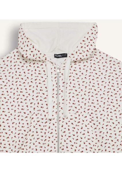 Coool Loose Fit Desenli Kalın Fermuarlı Sweatshirt E0105AX24WN