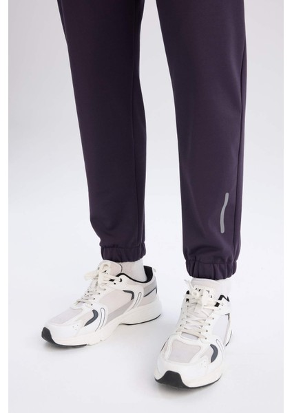 Fit Sporcu Jogger Eşofman Altı Standart Fit Basic Düz Cepli Beli Paçası Lastikli D3742AX24WN