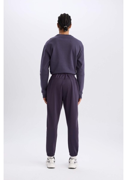 Fit Sporcu Jogger Eşofman Altı Standart Fit Basic Düz Cepli Beli Paçası Lastikli D3742AX24WN