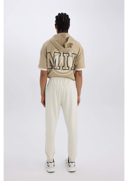 Fit Sporcu Jogger Eşofman Altı Standart Fit Basic Düz Cepli Beli Paçası Lastikli D3742AX24WN