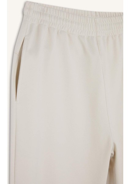 Fit Sporcu Jogger Eşofman Altı Standart Fit Basic Düz Cepli Beli Paçası Lastikli D3742AX24WN