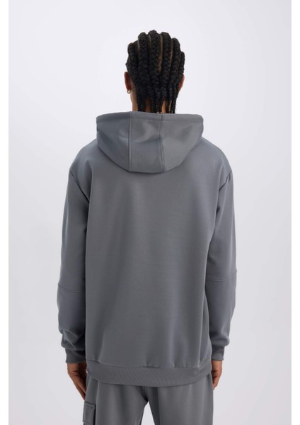 Fit Standart Fit Kapüşonlu Basic Düz Sporcu Sweatshirt D3736AX24WN