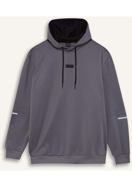 Fit Standart Fit Kapüşonlu Basic Düz Sporcu Sweatshirt D3736AX24WN